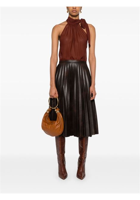 Brown halterneck top Philosophy by Lorenzo Serafini - women PHILOSOPHY DI LORENZO SERAFINI | 080157520106